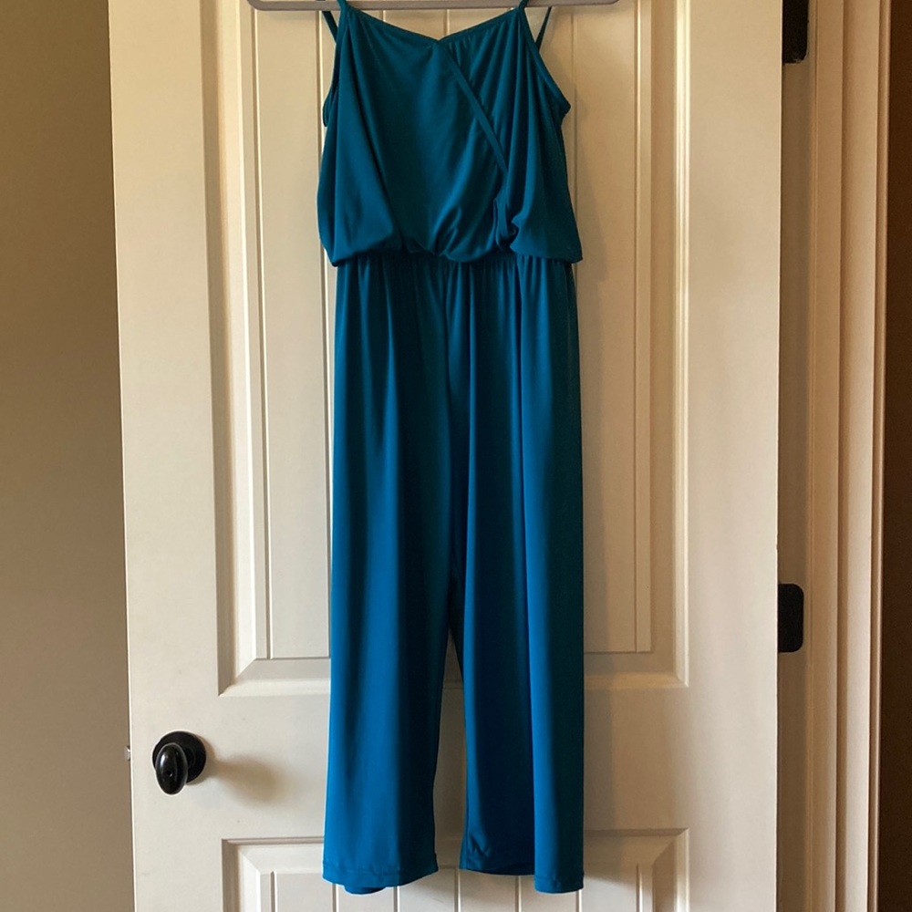 Teal Sleeveless Dance Costume Jumpsuit